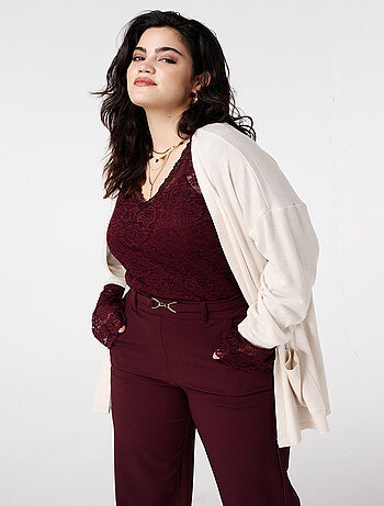 MS MODE Gilet Long gilet avec poches