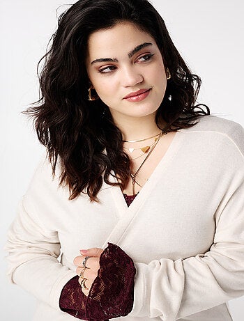 MS MODE Gilet Long gilet avec poches