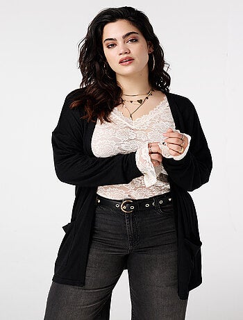 MS MODE Gilet Long gilet avec poches