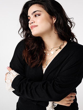 MS MODE Gilet Long gilet avec poches