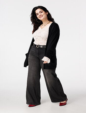 MS MODE Gilet Long gilet avec poches