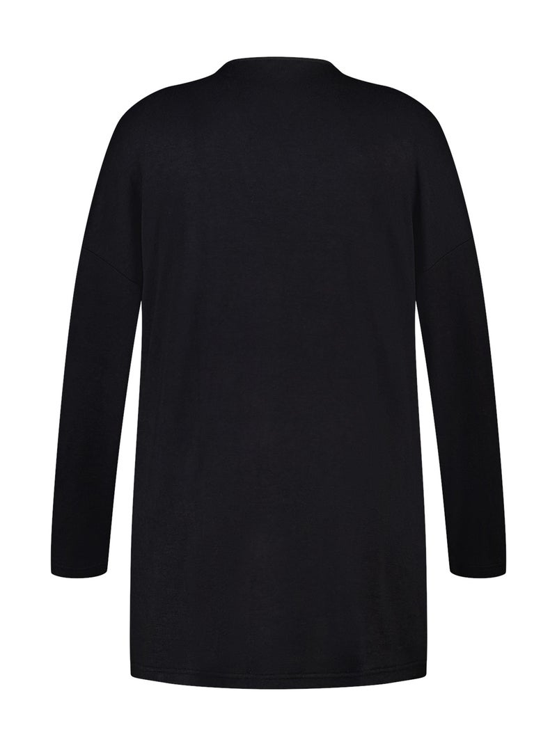 MS MODE Gilet Long gilet avec poches Noir - Kiabi