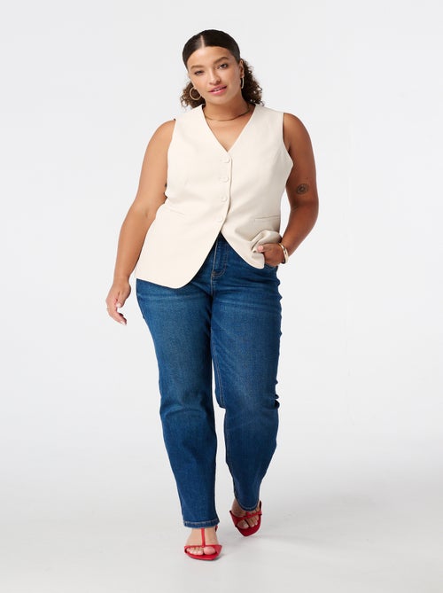 MS MODE Gilet sans manches Cardigan avec fermeture à boutons - Kiabi