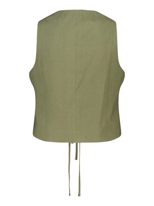 MS MODE Gilet sans manches Cardigan avec fermeture à nœud - Kiabi