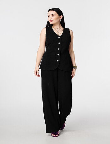 MS MODE Gilet sans manches Gilet avec boutons et lurex