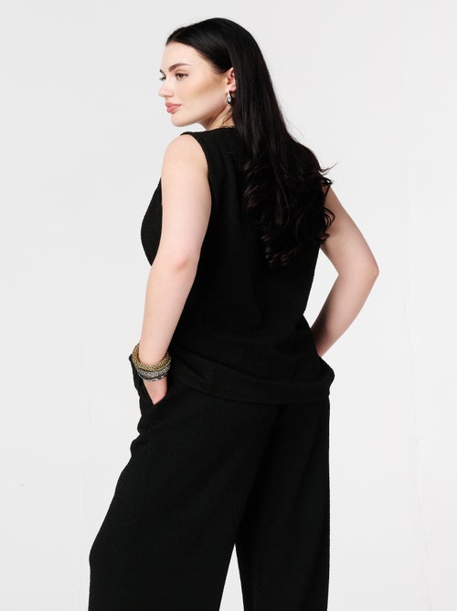 MS MODE Gilet sans manches Gilet avec boutons et lurex - Kiabi