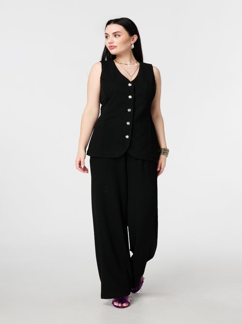 MS MODE Gilet sans manches Gilet avec boutons et lurex - Kiabi