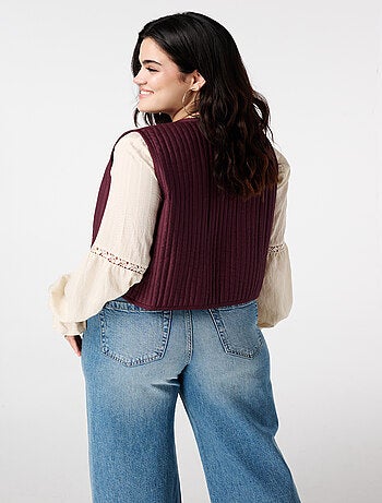 MS MODE Gilet sans manches Gilet avec broderie