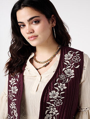 MS MODE Gilet sans manches Gilet avec broderie