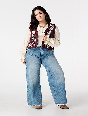 MS MODE Gilet sans manches Gilet avec broderie