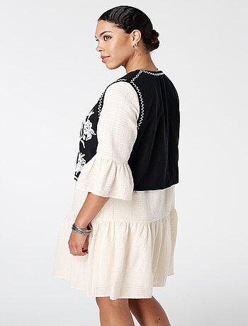 MS MODE Gilet sans manches Gilet avec broderie