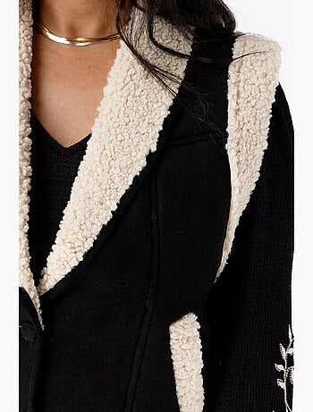 MS MODE Gilet sans manches Gilet avec doublure teddy
