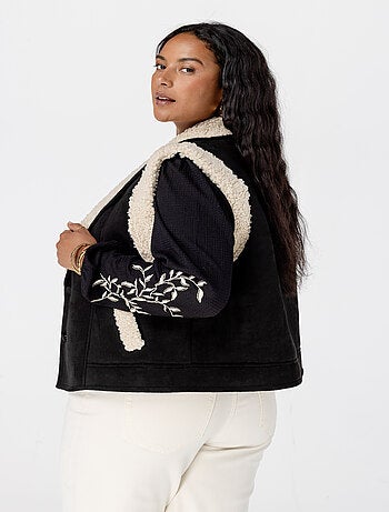 MS MODE Gilet sans manches Gilet avec doublure teddy