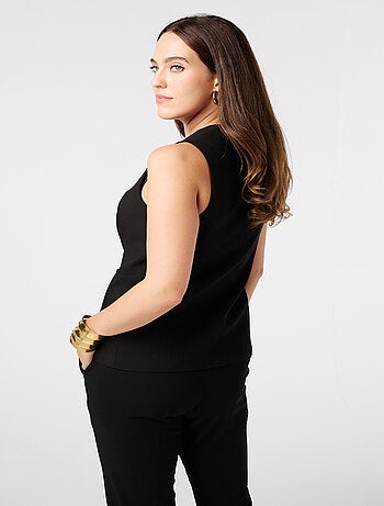 MS MODE Gilet sans manches Gilet avec fermeture à boutons
