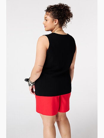 MS MODE Gilet sans manches Gilet en maille avec fermeture à boutons