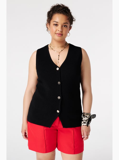 MS MODE Gilet sans manches Gilet en maille avec fermeture à boutons - Kiabi