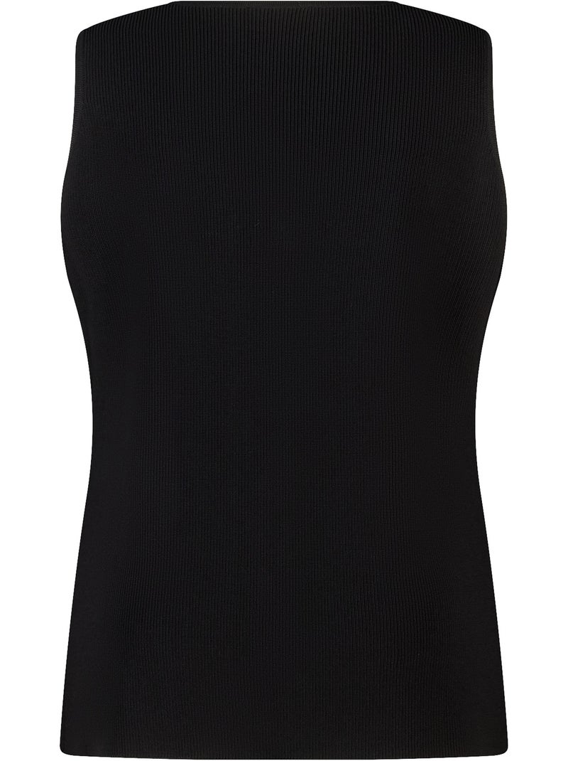 MS MODE Gilet sans manches Gilet en maille avec fermeture à boutons Noir - Kiabi