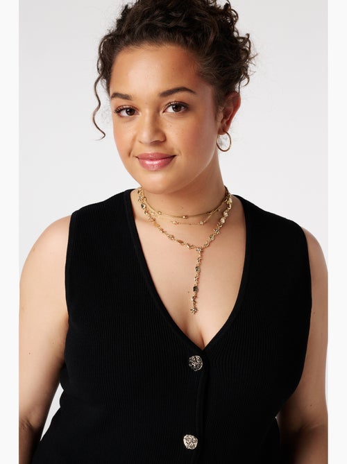 MS MODE Gilet sans manches Gilet en maille avec fermeture à boutons - Kiabi