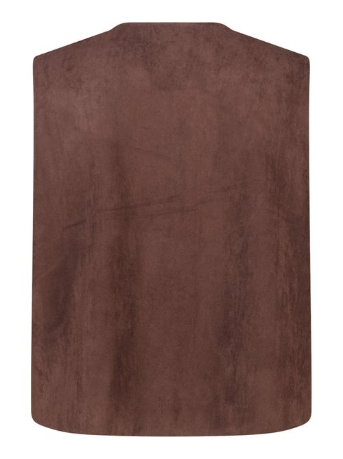 MS MODE Gilet sans manches Gilet en suède avec broderies - Kiabi