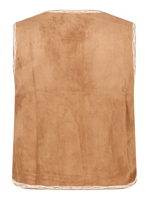 MS MODE Gilet sans manches Gilet en suédine avec broderie - Kiabi