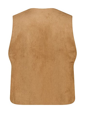 MS MODE Gilet sans manches Gilet en suédine avec broderie