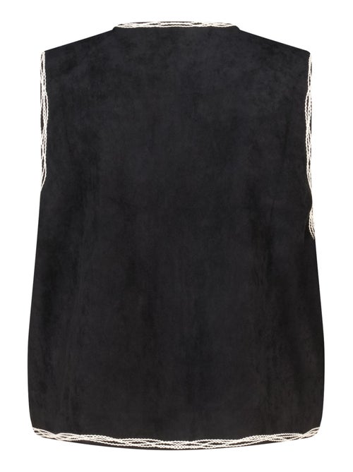 MS MODE Gilet sans manches Gilet en suédine avec broderie - Kiabi