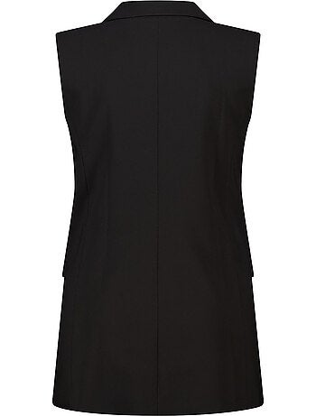 Ms Mode Gilet Sans Manches gilet long à fermeture boutonnée