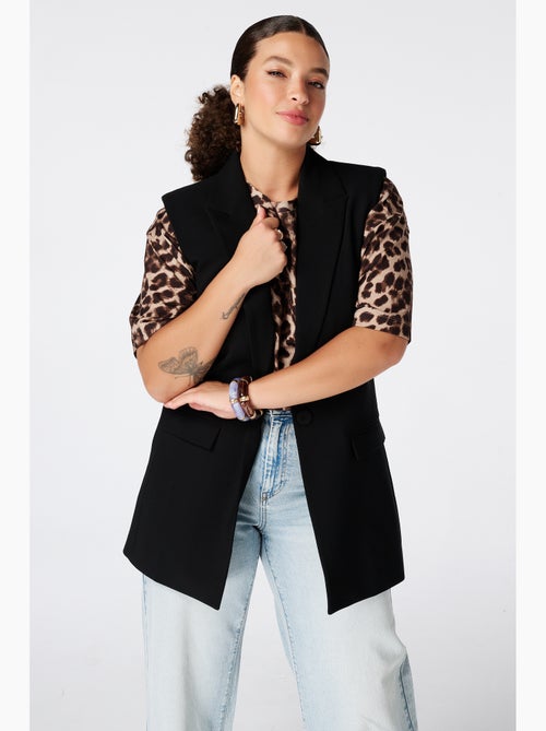 Ms Mode Gilet Sans Manches gilet long à fermeture boutonnée - Kiabi Ms Mode Gilet Sans Manches gilet long à fermeture boutonnée - Kiabi