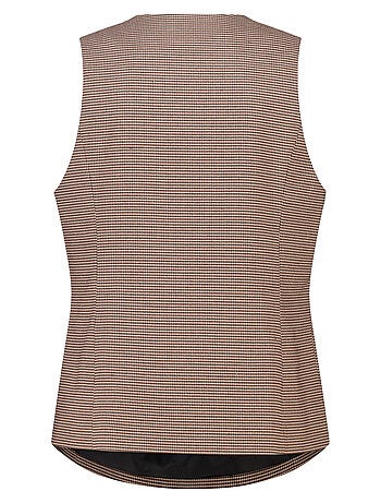 MS MODE Gilet sans manches Gilet long à motif à carreaux