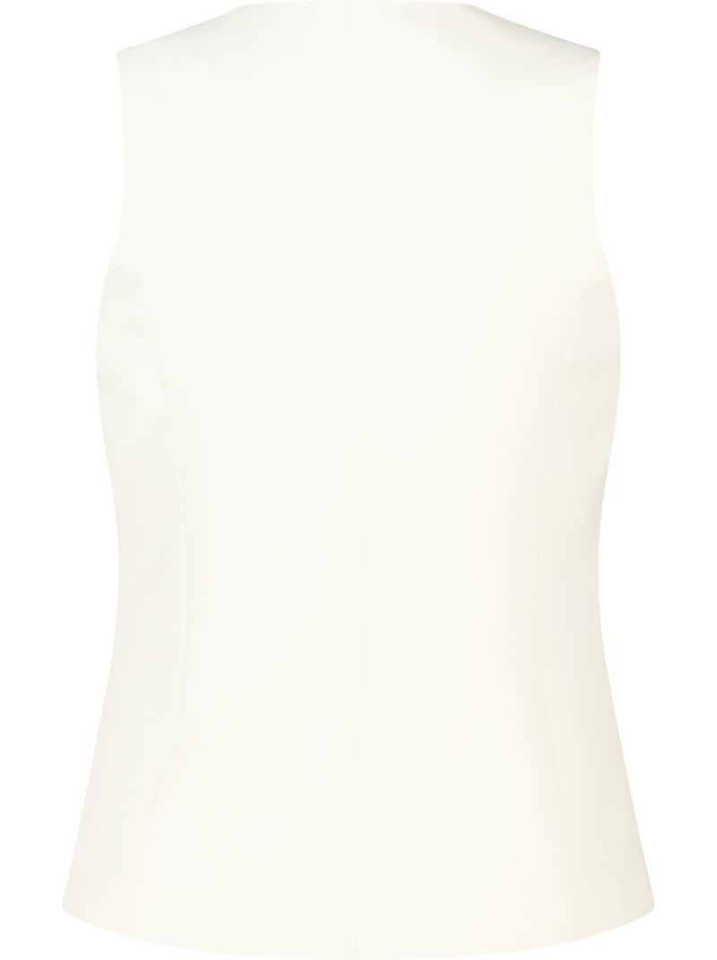 MS MODE Gilet sans manches Gilet long avec boutons dorés Crème - Kiabi