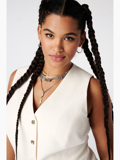 MS MODE Gilet sans manches Gilet long avec boutons dorés - Kiabi