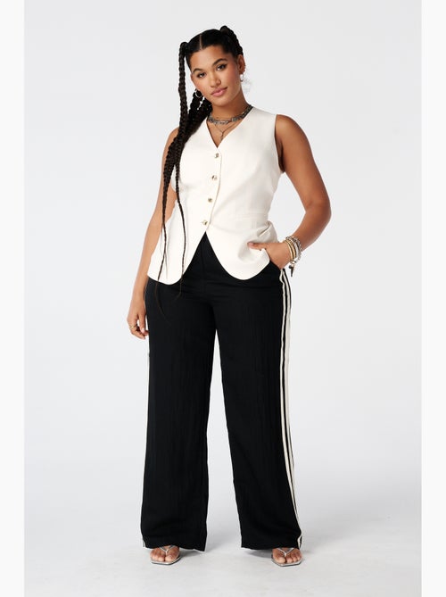 MS MODE Gilet sans manches Gilet long avec boutons dorés - Kiabi