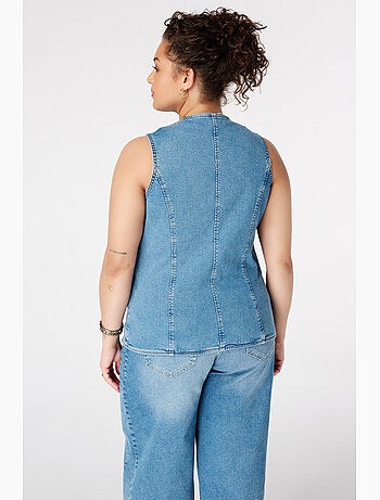 MS MODE Gilet sans manches Gilet long en denim