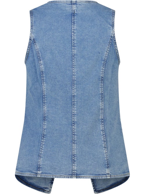 MS MODE Gilet sans manches Gilet long en denim - Kiabi