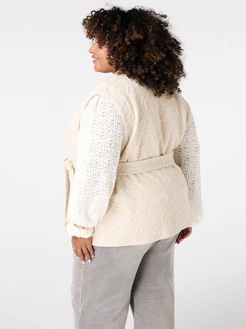 MS MODE Gilet sans manches Gilet mi-long avec ceinture à nouer - Kiabi