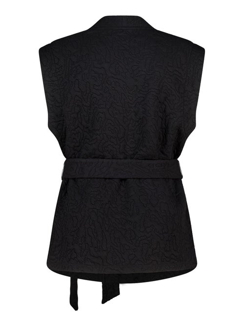 MS MODE Gilet sans manches Gilet mi-long avec ceinture à nouer - Kiabi