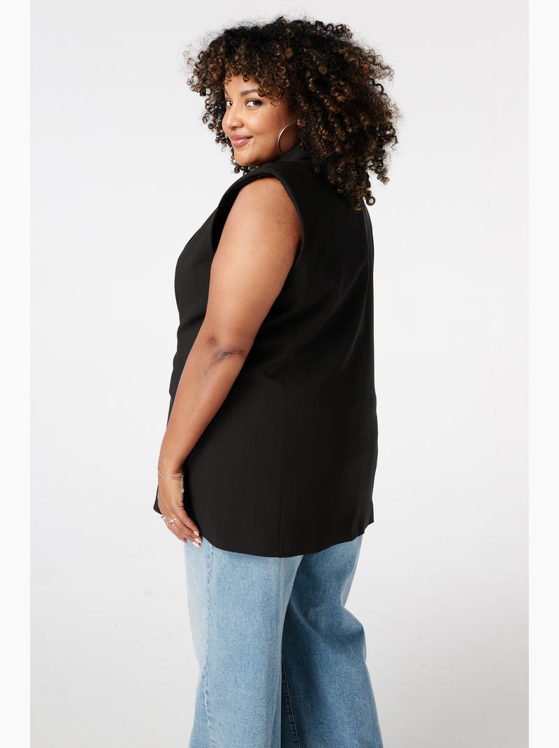 MS MODE Gilet sans manches Gilet sans manches à boutons Noir - Kiabi