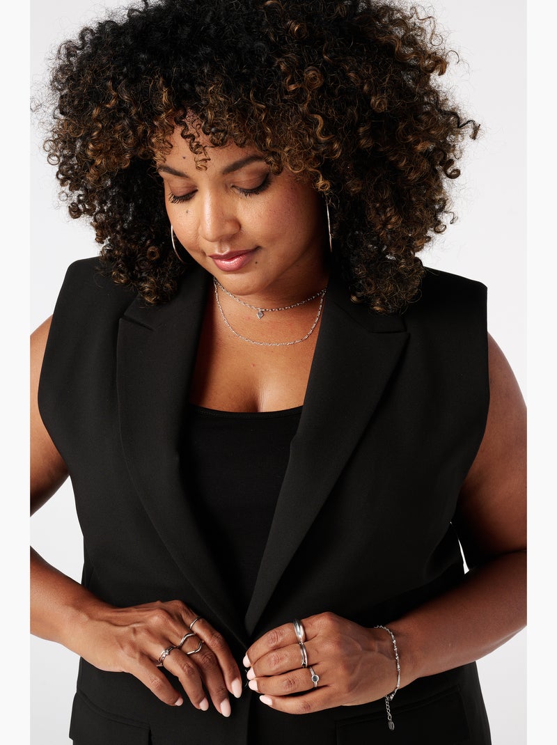 MS MODE Gilet sans manches Gilet sans manches à boutons Noir - Kiabi