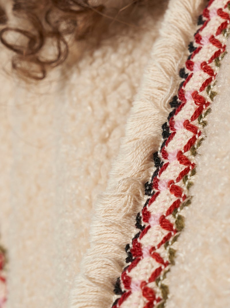 MS MODE Gilet sans manches Gilet Teddy avec détails Blanc Beige Blanc - Kiabi