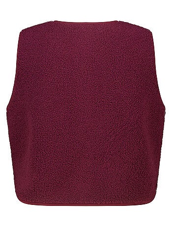 MS MODE Gilet sans manches Gilet teddy avec fermeture boutonnée