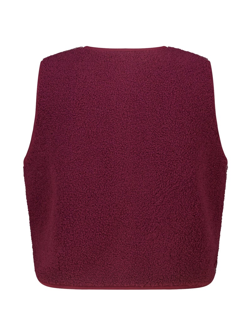 Pull Sans Manches Polaire Teddy Femme Icyzone - Demi-Zip Chaud Et Doux