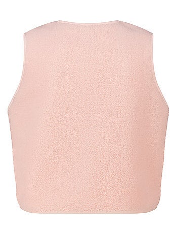 MS MODE Gilet sans manches Gilet teddy avec fermeture boutonnée