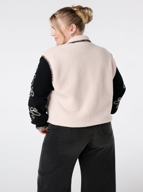 MS MODE Gilet sans manches Gilet Teddy avec surpiqûres décoratives - Kiabi