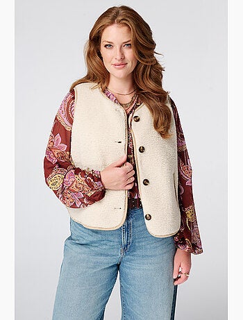 Ms Mode Gilet Sans Manches gilet teddy