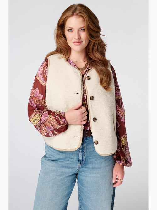 Ms Mode Gilet Sans Manches gilet teddy - Kiabi Ms Mode Gilet Sans Manches gilet teddy - Kiabi