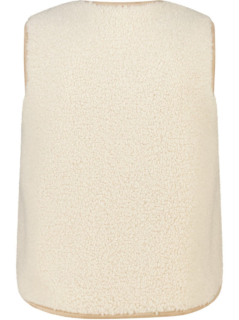 Ms Mode Gilet Sans Manches gilet teddy Blanc Perlé/Beige/Or - Kiabi