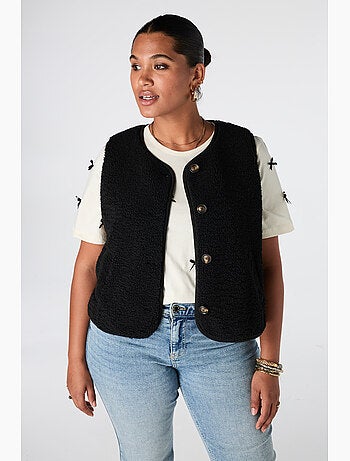 Ms Mode Gilet Sans Manches gilet teddy