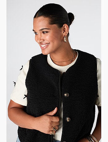 Ms Mode Gilet Sans Manches gilet teddy