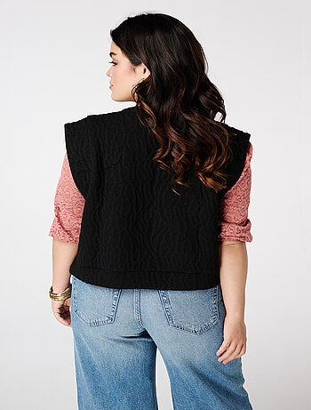 MS MODE Gilet sans manches Gilet texturé