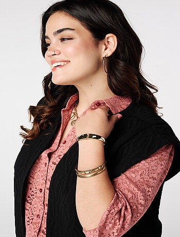 MS MODE Gilet sans manches Gilet texturé